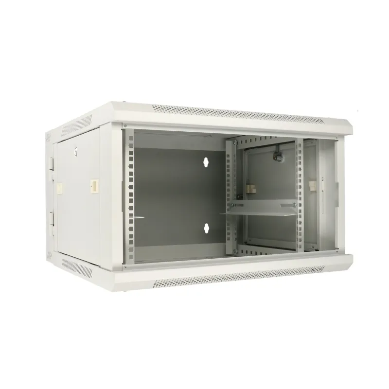 Rack Skříň Extralink 6U 600x600 Šedá, Montovaná na Zeď, Dvousekční - Obrázek 2