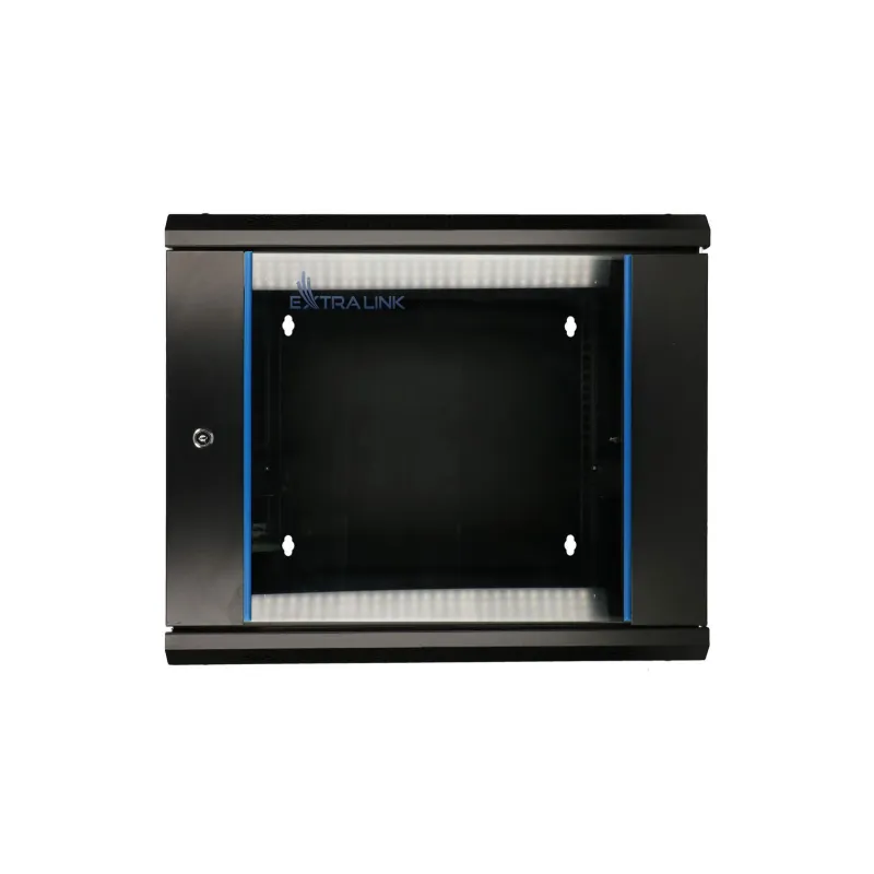 Extralink 9U Wall-Mounted Rack Cabinet 600x600 Black, Dual Section - Image 3