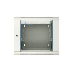 Stěnová Rack Skříň Extralink 9U 600x600 Šedá, Dvousekční - Obrázek 2