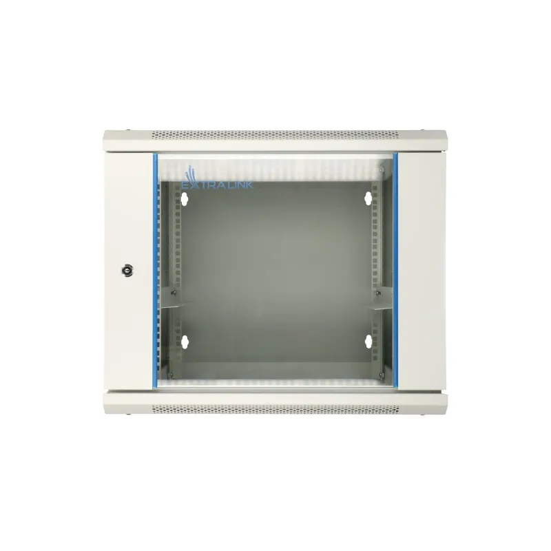 Extralink 9U Wall-Mounted Rack Cabinet 600x600 Grey, Dual-Sector - Image 2