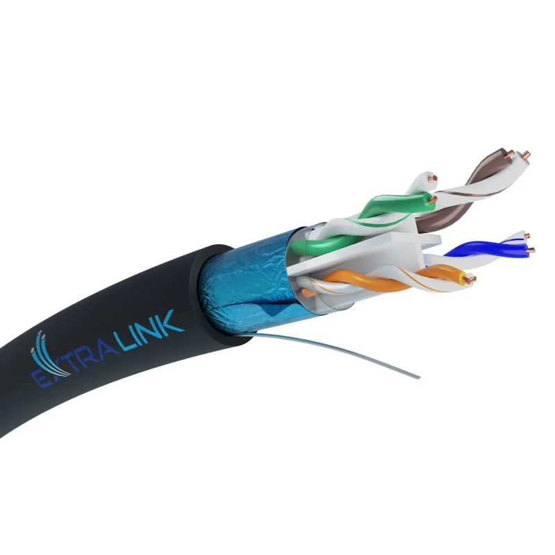 Extralink CAT6 FTP (F/UTP) Dış Jel Kaplı Bükümlü Kablo, 305M - Görsel 2