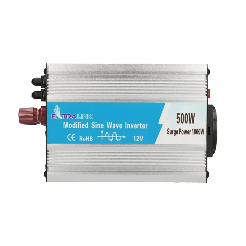 Extralink OPIM-500W | Przetwornica napięcia | samochodowa 12V, 500W modyfikowany sinus, USB-A, USB Typ C - Zdjęcie 3
