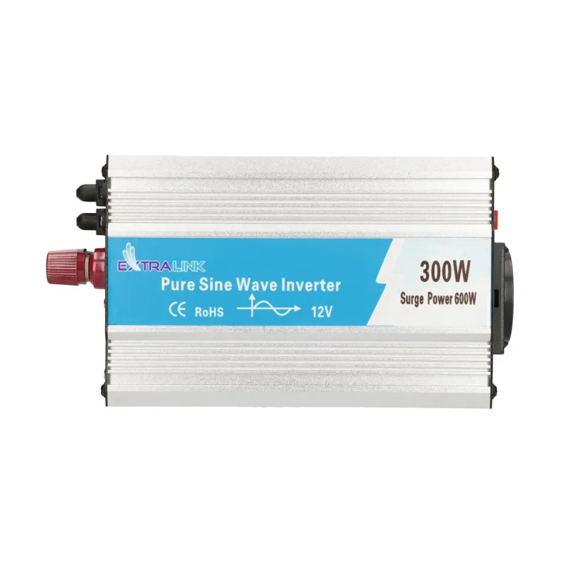 Extralink OPIP-300W | Przetwornica napięcia | samochodowa 12V, 300W czysty sinus, USB-A, USB Typ C - Zdjęcie 3