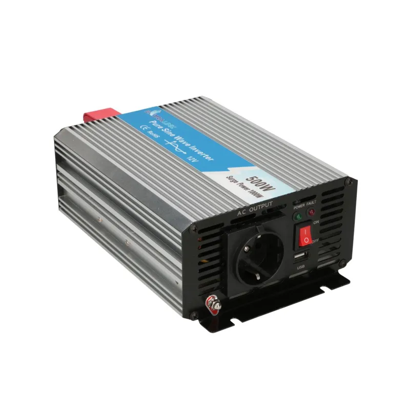 Автомобильный инвертор Extralink OPIP-500W, 12V, 500W чистый синус - Изображение 2