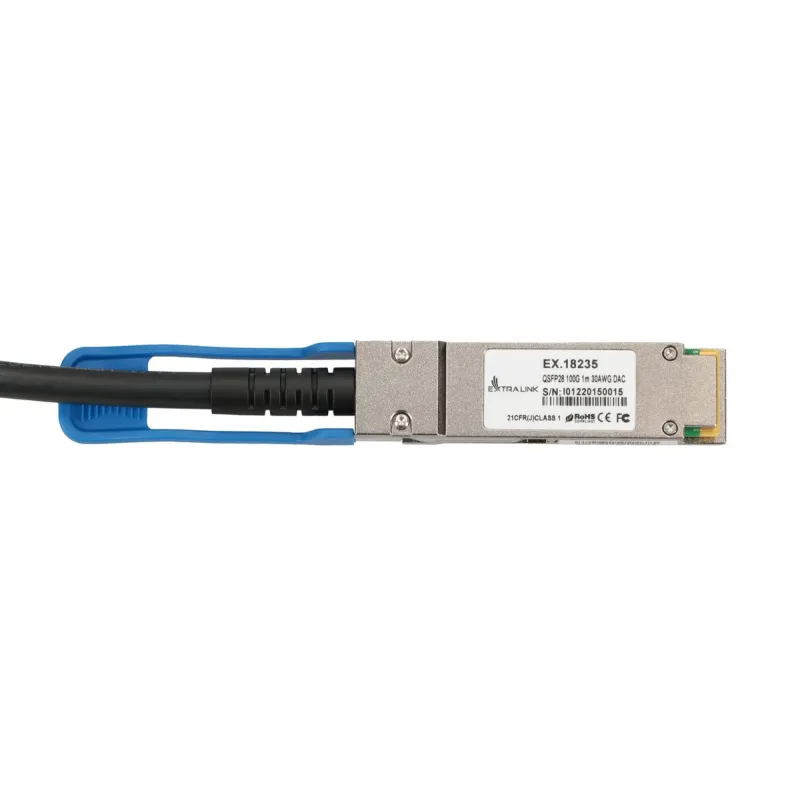 Кабель QSFP28 Extralink DAC, 100G, 1м, 30AWG Пассивный - Изображение 2