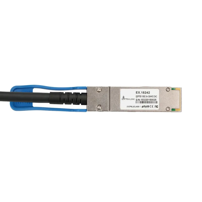 Кабель QSFP28 Extralink DAC, 100G, 3м, 30AWG Пассивный - Изображение 2
