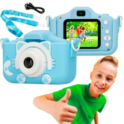 C&acirc;mera Digital Extralink Kids H27 Dual Azul, 1080P 30fps,...