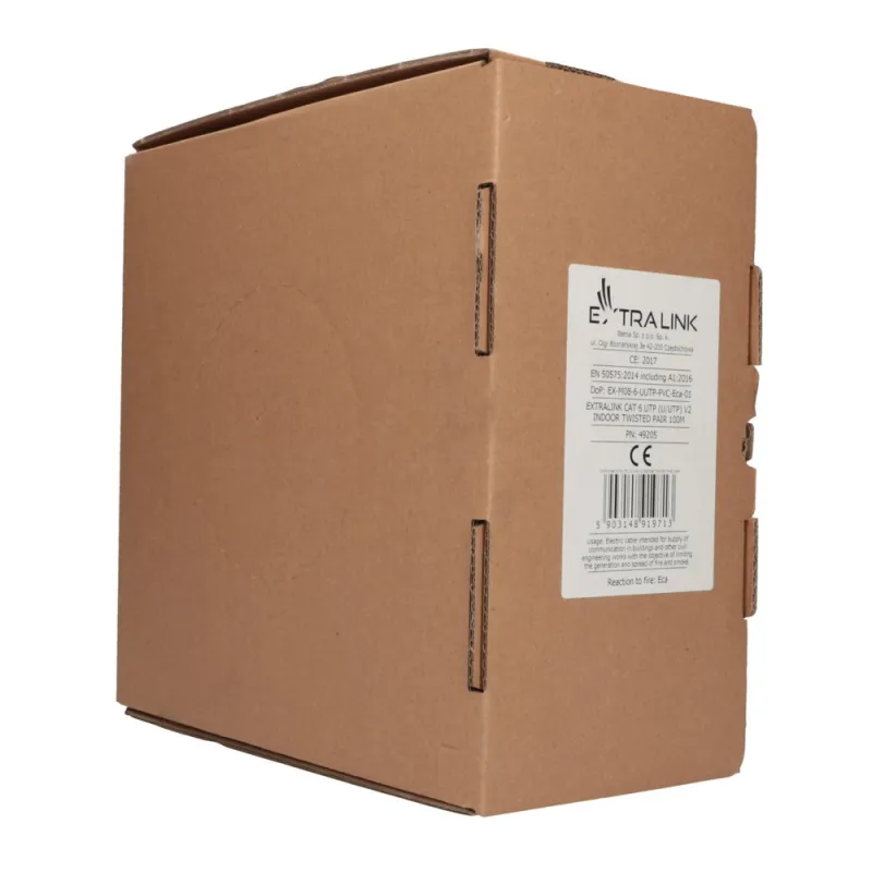 Cavo Rete Twisted Pair Extralink CAT6 UTP (U/UTP) V2 Interno, 100M - Immagine 3