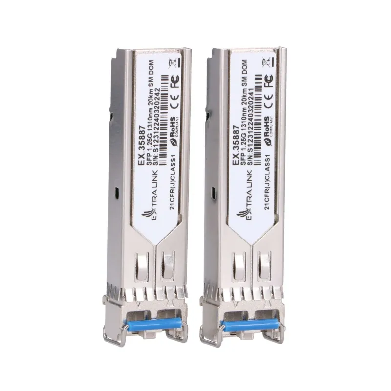 Módulo SFP Extralink SFP 1.25G 2-pack, 1.25Gbps, LC/UPC, 1310nm, 20km, modo simple, DOM - Imagen 3