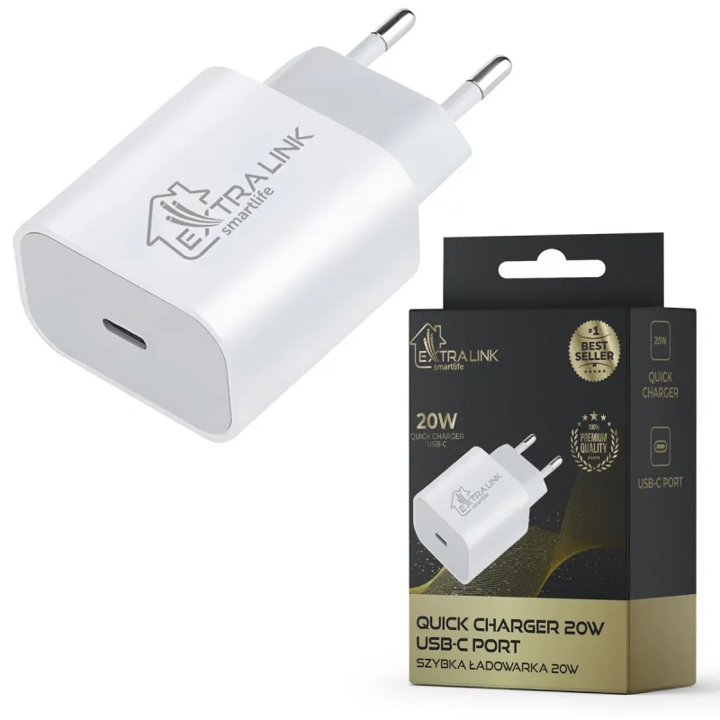 Extralink Akıllı Hayat Hızlı Şarj Aleti 20W, USB-C