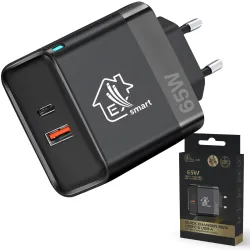 Extralink Smart Life 65W GaN Schnellladegerät, USB-C, USB-A
