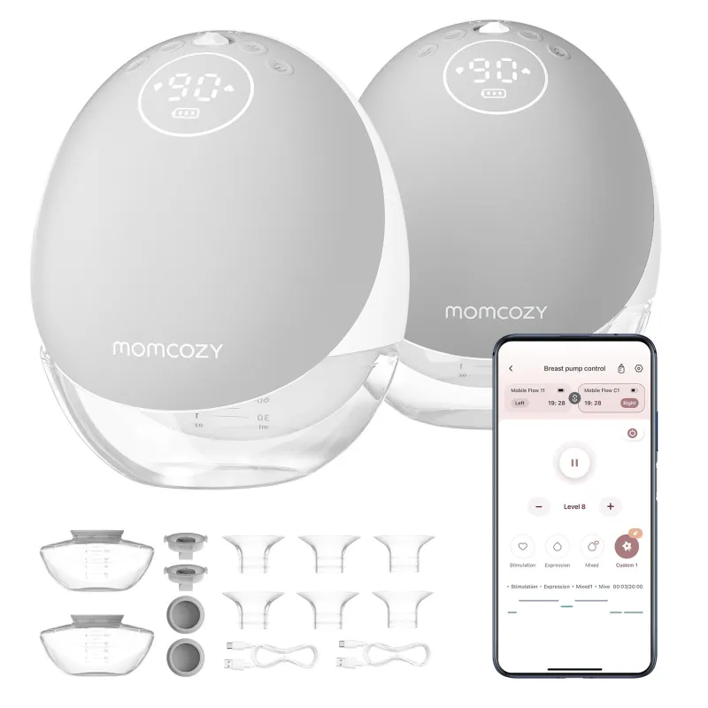 Momcozy M9 Double Breast Pump Gray, 150ml - Image 2