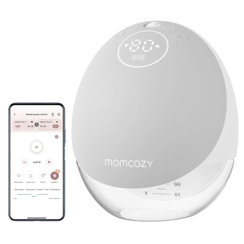 Elektrická odsávačka mléka Momcozy M9 Jednoduchá Šedá, 150ml - Obrázek 2