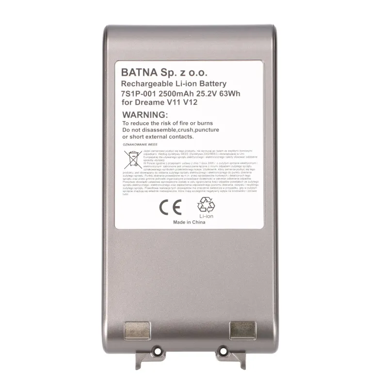 Bateria DREAME V11 V12 V11SE V12PRO V16 25.2V 2500mAh - Imagem 2