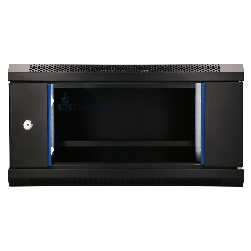 Extralink Lite 4U 530x400 Czarna | Szafa rack | montowana na ścianie, półka w zestawie - Zdjęcie 2