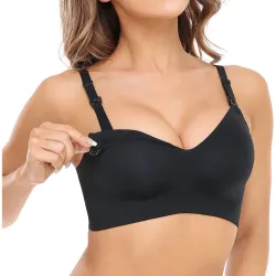 Momcozy YN21 (L) | Seamless nursing bra | Black