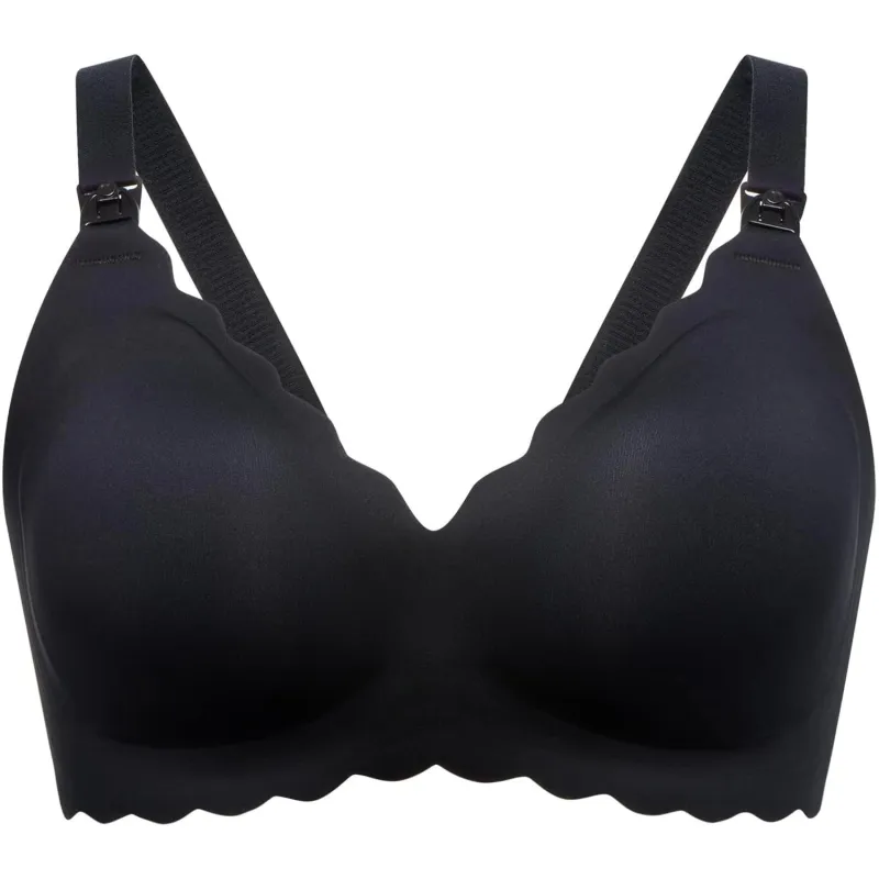 Momcozy YN46 (L) | Reggiseno da allattamento floreale senza cuciture push-up | Floral nero