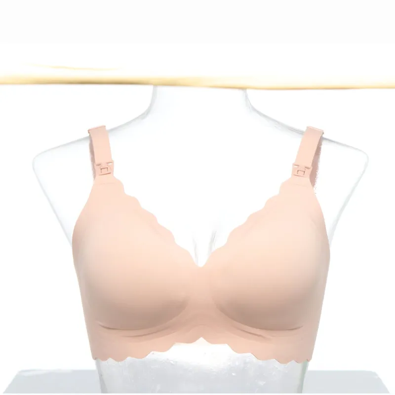Momcozy YN46 (M) | Jelly Strip – Bezszwowy Kwiatowy Biustonosz do Karmienia Push-up | Beżowy Floral - Zdjęcie 3