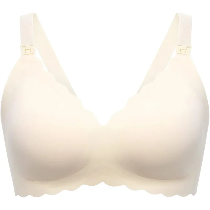 Momcozy YN46 (M) | Reggiseno da allattamento floreale senza cuciture push-up | Floral Crema