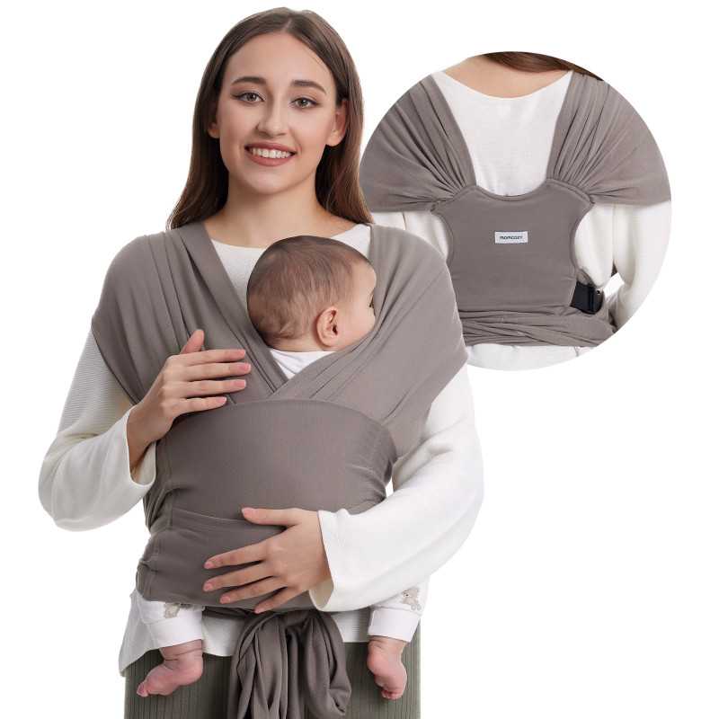 Momcozy M20SSCJ01 Baby Wrap Carrier Dark Brown | Носилка | Темно-коричневая, эластичная, эргономичная