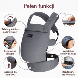 Momcozy BC001 | Bebek ve çocuk taşıma koltuğu | Gri renk - Görsel 5