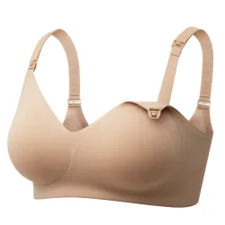 Momcozy YN21 (XL), sujetador de lactancia sin costuras, beige - Imagen 2