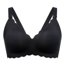 Momcozy YN46 (S), Seamless Push-up Nursing Bra, Black