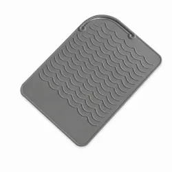 EXTRALINK HOME MATA SILIKONOWA PODKŁADKA POD LOKÓWKĘ PROSTOWNICĘ DO ŁAZIENKI 22X16 CM SZARA - Imagen 2