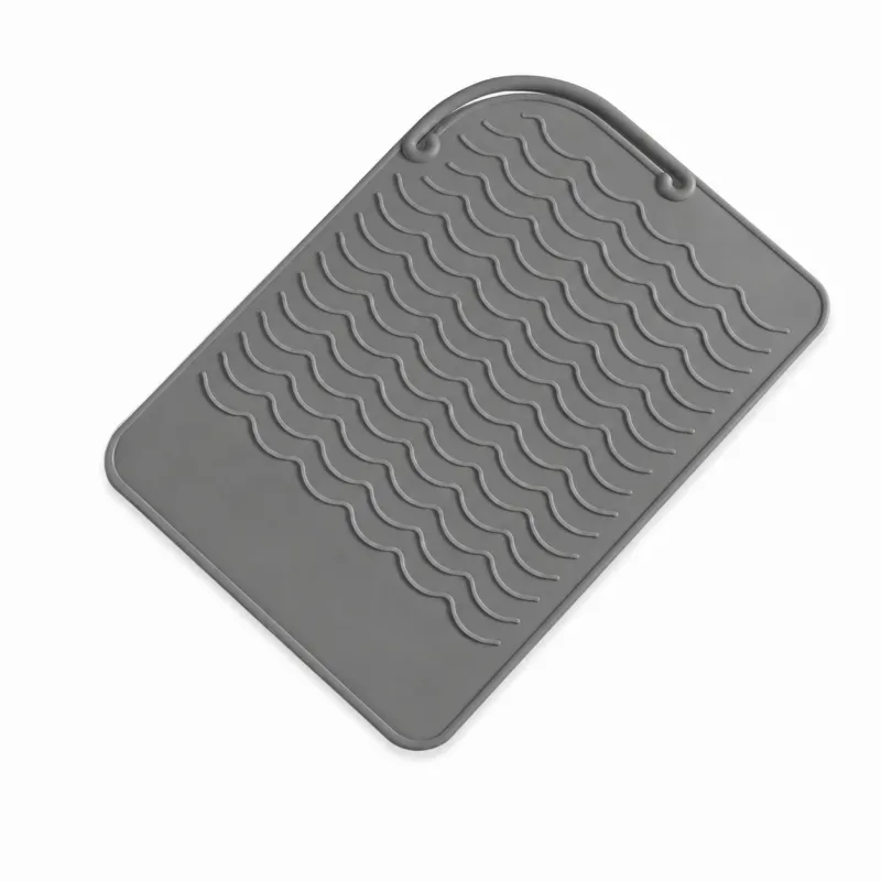 EXTRALINK HOME MATA SILIKONOWA PODKŁADKA POD LOKÓWKĘ PROSTOWNICĘ DO ŁAZIENKI 22X16 CM SZARA - Imagen 2