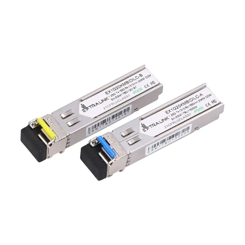 Extralink SFP 1.25G | Modulo SFP WDM | 1,25Gbps, 1310/1550nm, single mode, 20km, LC, DOM, coppia - Immagine 2