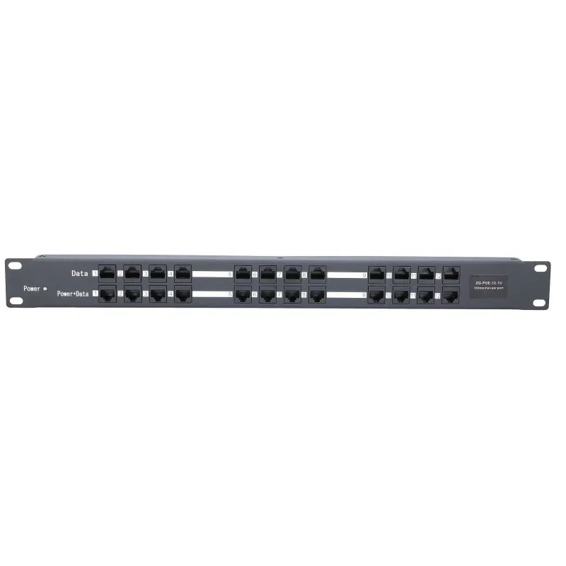 Extralink 12 Puertos | PoE Inyector | 12x 100Mb/s RJ45, Rackmount - Imagen 2