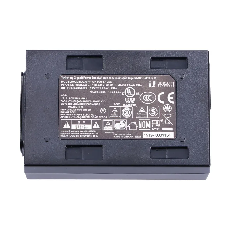 Ubiquiti POE-24-24W-G | Fonte de alimentaçao PoE | 24 V, 1 A, 24 W, Gigabit