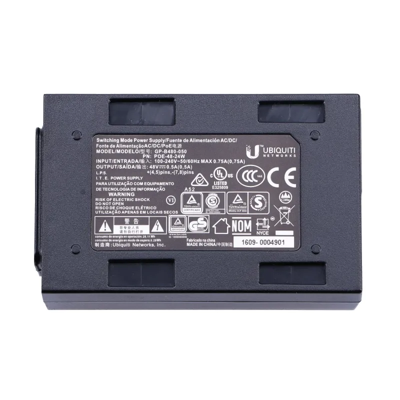 Ubiquiti POE-48-24W | Fonte de alimentaçao PoE | 48 V, 0,5 A, 24 W