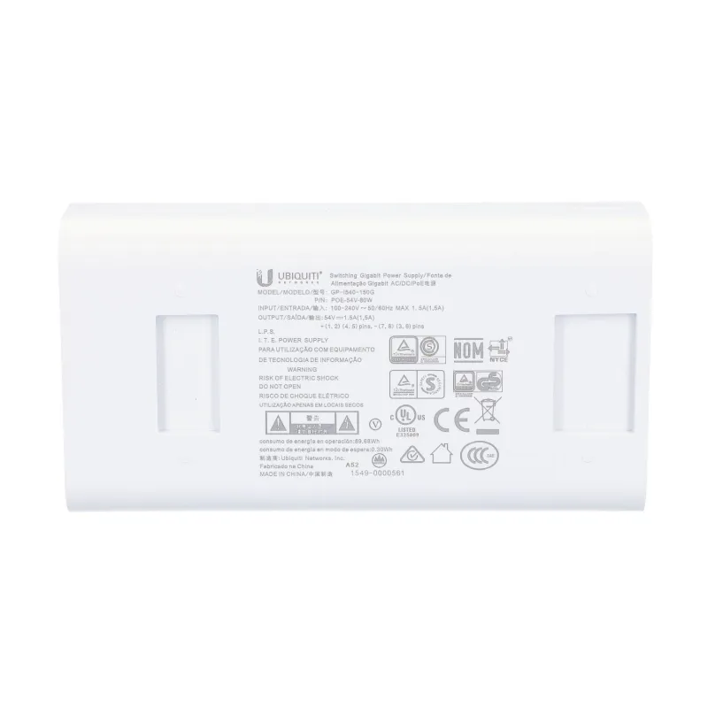 Ubiquiti POE-54-80W-G PoE адаптер, 54V, 1,48A, 80W, Gigabit
