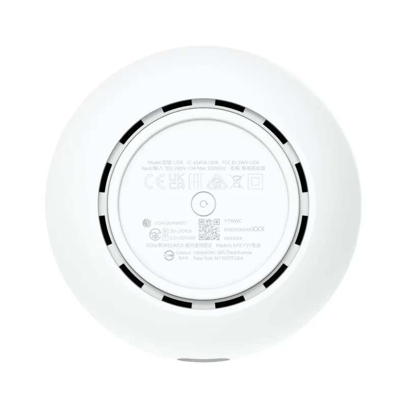 Ubiquiti UDR | Router de wifi | UniFi Dream Router, 4x4 MIMO, Dual Band, WiFi 6, 5x RJ45 1000Mb/s