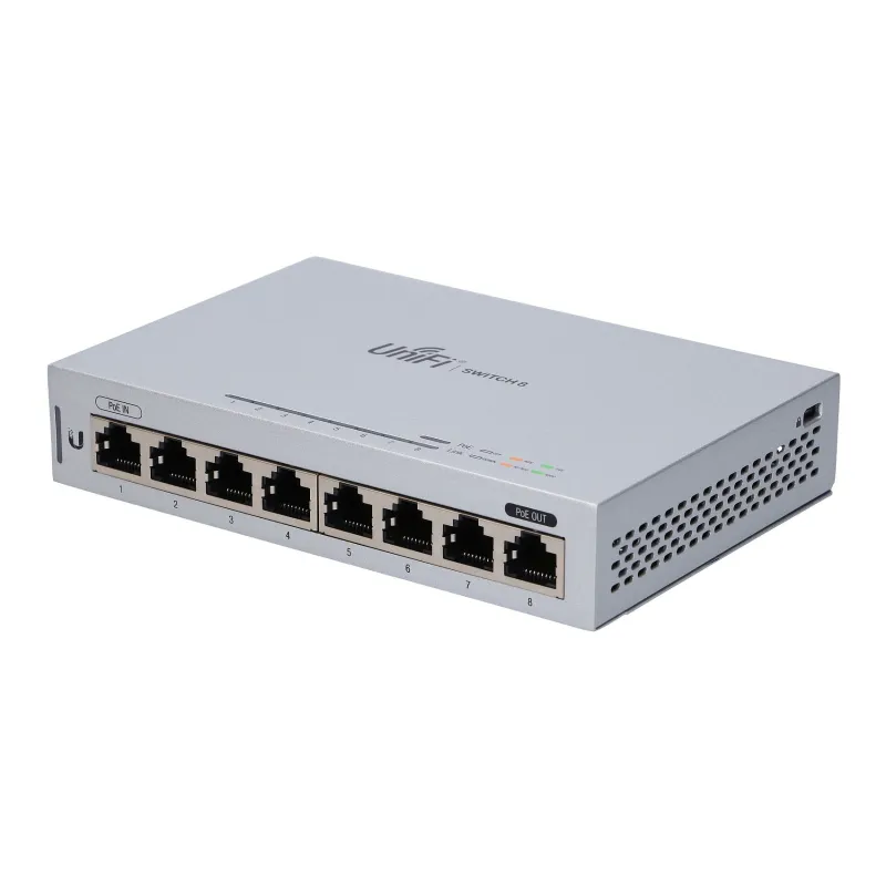 Ubiquiti Switch US-8-5, UniFi, 8x RJ45 1000Mb/s, PoE Passthrough, 5’li paket
