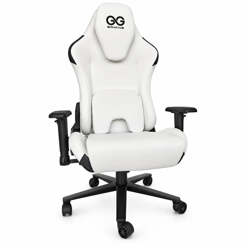 GG GAMING BY EXTRALINK FOTEL GAMINGOWY BIUROWY ERGONOMICZNY BIAŁO-CZARNY STRIKER - Zdjęcie 2