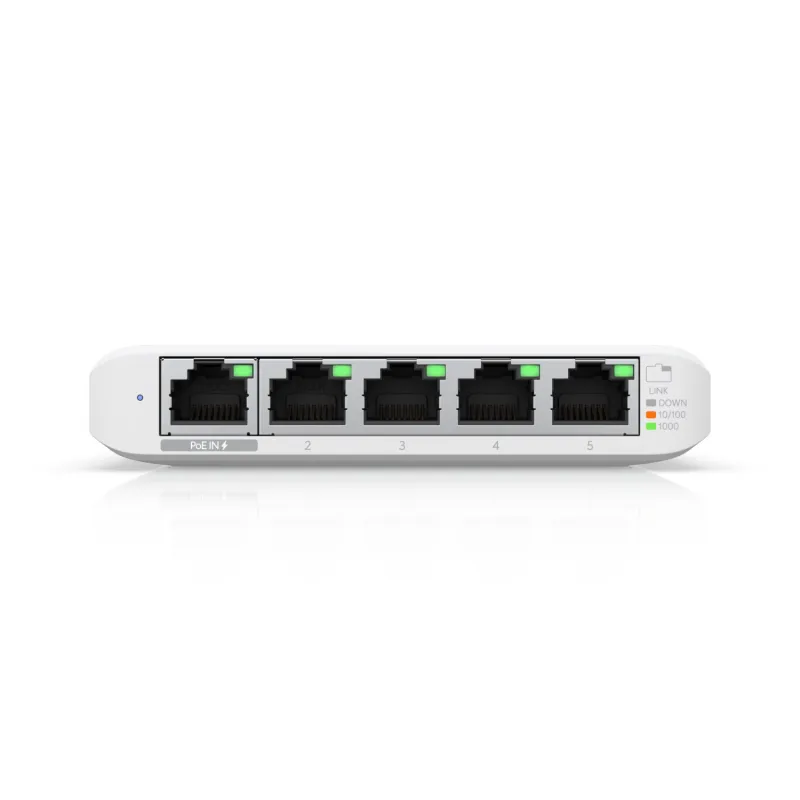 Ubiquiti Switch USW-Flex-Mini-5, UniFi, 5x RJ45 1000Mb/s, 1x PoE In, 5'li paket