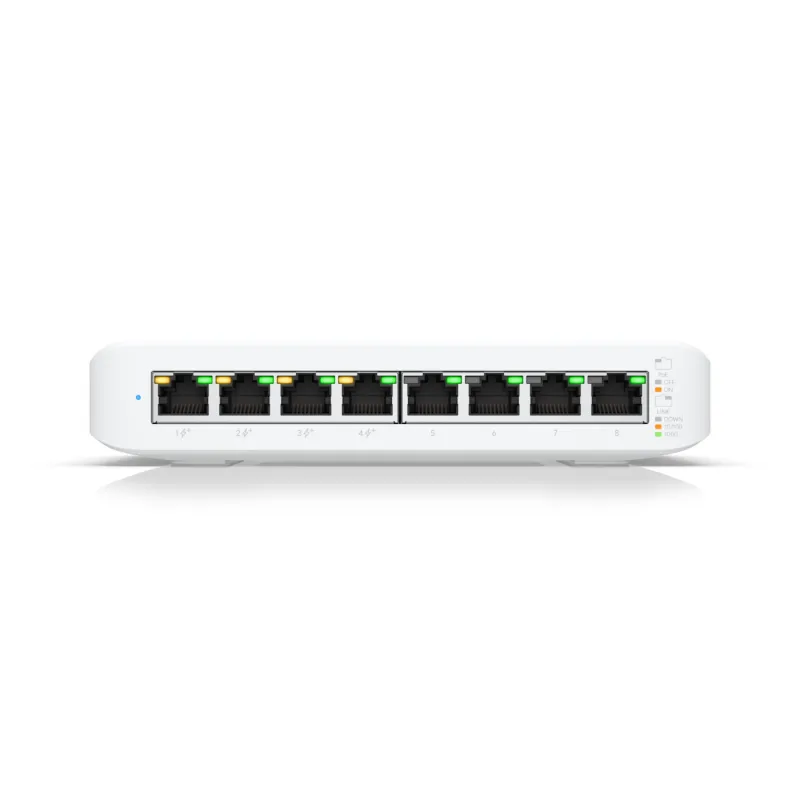 Коммутатор Ubiquiti USW-LITE-8-POE, UniFi Gen2, 8x RJ45 1000Mb/s, 4x PoE+, 52W