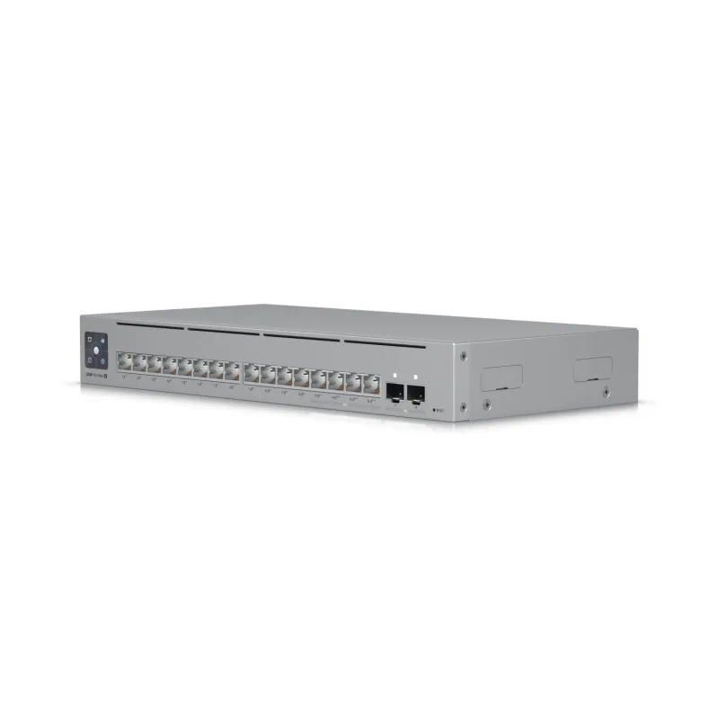 Ubiquiti USW-Pro-Max-16-PoE-EU Anahtarı, 4x 2.5 GbE RJ45 PoE++, 12x GbE RJ45 PoE+, 2x SFP+, Etherlighting, L3, 180W