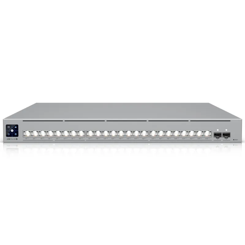 Ubiquiti USW-Pro-XG-24-PoE | Comutador | Etherlighting, 16x RJ45 10GbE, 8x RJ45 2.5GbE, 2x SFP28, 720W, Layer 3
