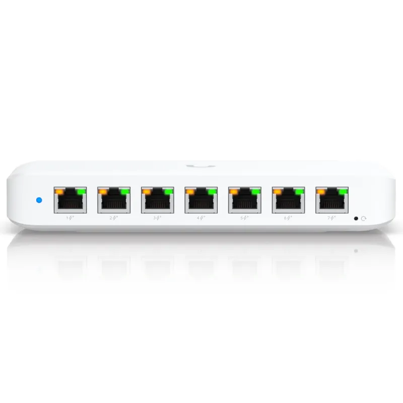 Ubiquiti USW-Ultra-210W-EU | Přepínač | 8x RJ45 1000Mb/s PoE+, PoE++ Input, 210W, napájecí adaptér součástí dodávky