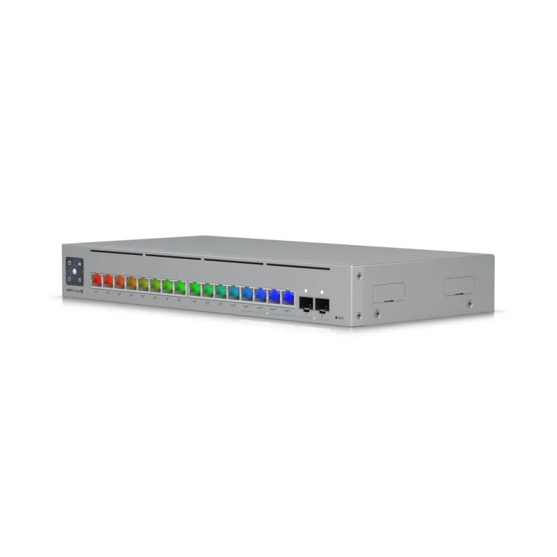 Switch Ubiquiti USW-Pro-Max-16-PoE-EU, 4x 2.5 GbE RJ45 PoE++, 12x GbE RJ45 PoE+, 2x SFP+, Etherlighting, L3, 180W - Imagem 3
