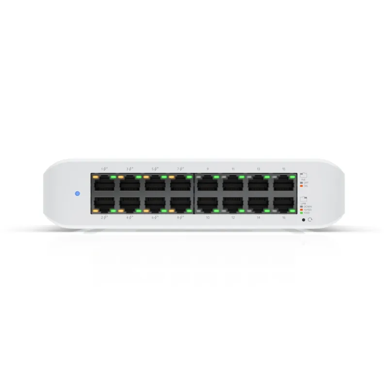 Ubiquiti USW-LITE-16-POE Switch, UniFi Gen2, 16x RJ45 1000Mb/s, 8x PoE+, 45W - Image 2