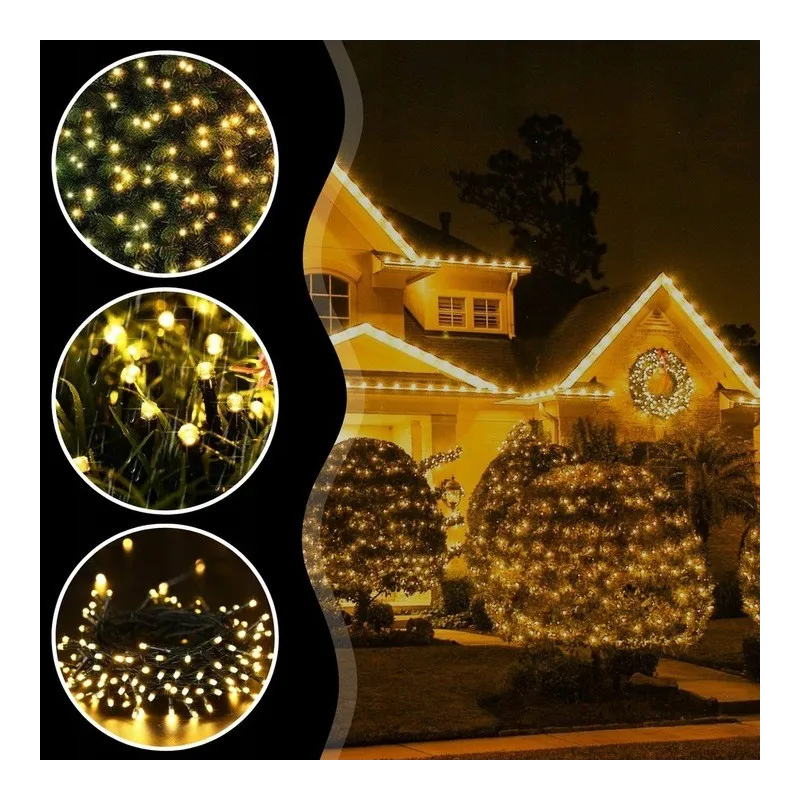 EXTRALINK LAMPKI ŚWIATEŁKA CHOINKOWE 500LED ZEWNĘTRZNE WEWNĘTRZNE BIAŁE CIEPŁE 35M - Imagen 6