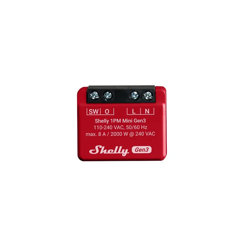 Shelly 1PM Mini Gen3 | Moduł przekaźnikowy | WiFi, Bluetooth, z pomiarem mocy - Zdjęcie 2