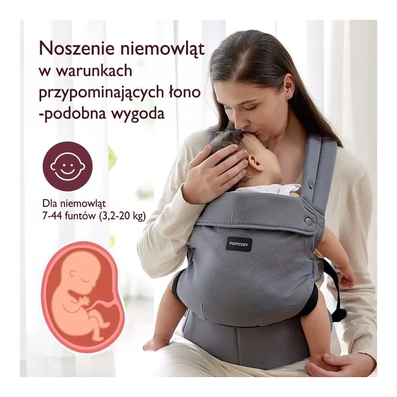 Momcozy BC001 | Baby- und Kindertrage | Farbe Grau - Bild 4