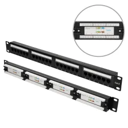 Painel de patch Extralink CAT6 UTP V2, 24 portas
