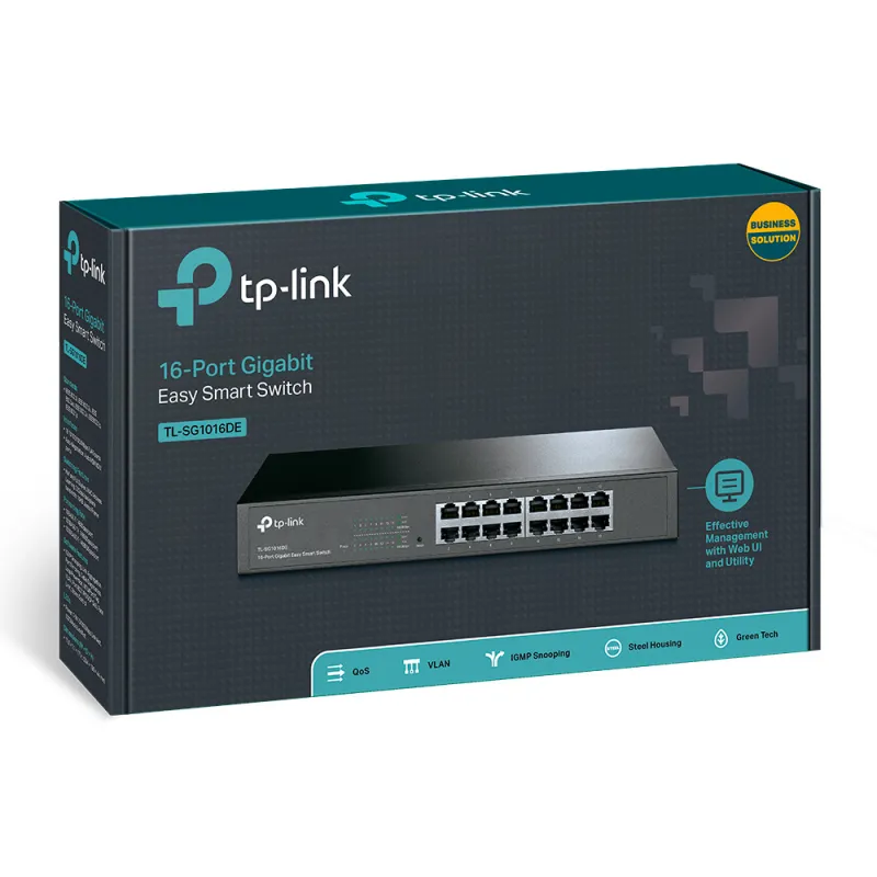 TP-Link TL-SG1016DE Switch, 16x RJ45 1000Mb/s, Rack-Montage, Verwalte - Bild 4