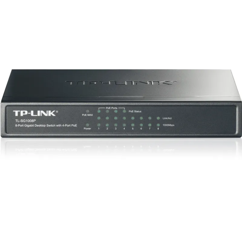 Switch TP-Link TL-SG1008P, 8x RJ45 1000Mb/s, 4x PoE, 53W, Desktop